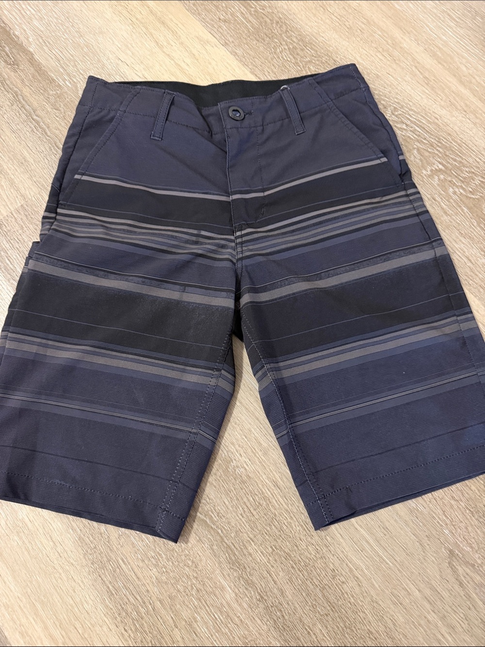 Volcom Boys Surf & Turf Navy and Black Striped Shorts